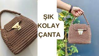 KISA SÜREDE YAPABİLECEĞİNİZ ŞIK , KULLANIŞLI ÇANTA YAPIYORUZ #crochetbag