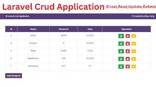 Laravel Crud Application (Create , Read , Update and Delete) Operations | Laravel Beginners Project