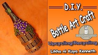 Grapes & Barrel Bottle Art _ Upcycling/Recycling