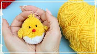 Super Easy Pom Pom Chick Making  Amazing Craft Ideas with Wool  How to Make Yarn Chick  DIY