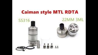 SS316 Caiman style 22MM 3ML MTL RDTA Tank Atomizer by Wejoytech