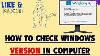 How to Check Widows Version in Computer