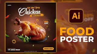 Illustrator CC Tutorial | Graphic Design |  Fast Food Poster Design