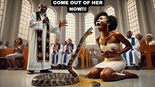 SHE VOMITED A SNAKE DURING A CHURCH DELIVERANCE SERVICE #viralafricantales #africanfolktales