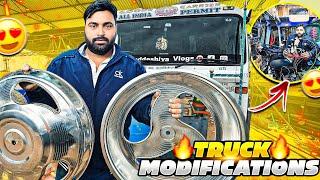 Finally Mudgurd,Cabin Tool,wheel Cap, Horan,Khanda Lag Gaya || Truck Modifications || #vlog