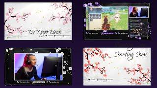 Sakura Cherry Blossom Animated Twitch Stream Scenes