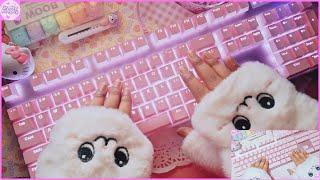 Kawaii keyboard Asmr unboxing / RAPOO V500 Pro Unboxing - The Best  Pink Mechanical Gaming Keyboard