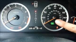 Honda Accord 2008 - Maintenance Minder - Oil Indicator Light reset back to 100% 2011 2012 2013