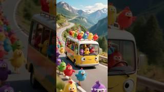 Mountain Dance Ride with Rainbow Chicks & a Talking Mini Bus!  #shorts #shortsfeeds