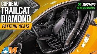 1979-2018 Mustang Corbeau Trailcat Diamond Pattern Seats - White Stitching - Pair Review & Install