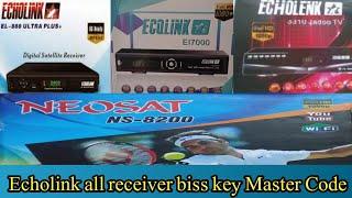 How to add biss key in Echolink receiver 3310,7000 Hd |enter biss key Echolink receiver 555 and 7111