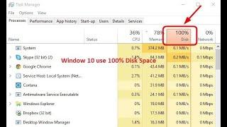 How to fix a 100% disk usage on window 10 | Task Manager Disk 100% usage 2022