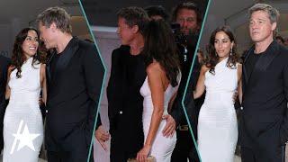 Brad Pitt & Girlfriend Ines De Ramon Look In Love On First Red Carpet At Venice Film Festival