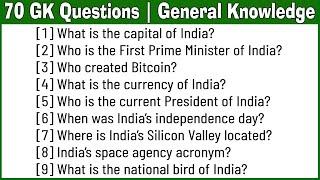 70 Easy GK Questions and Answers in English | General Knowledge | Current Affairs Questions