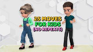 25 MOVES FOR FAT LOSS: KIDS EXERCISE (NO REPEATS)