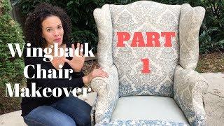 How to Reupholster a Wingback Chair! PART 1: Tearing Down the Chair - Thrift Diving