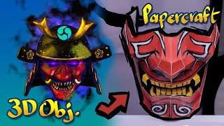 HOW TO MAKE a SAMURAI MASK Papercraft using Blender and Pepakura Designer