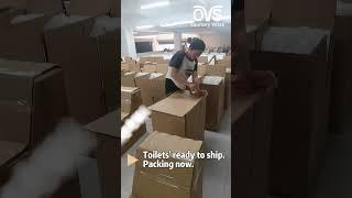 How Does OVS Pack Fragile Toilets？#toilet #factory #packaging