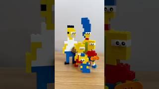 Homer, Marge, Bart, Lisa and Maggie Simpson Built Out of Lego Bricks