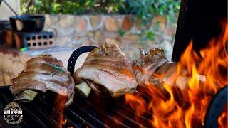 Fire Roasted Pork Knuckles | Roasted Pork shanks with yellow Grits | Braai Recipes | BBQ Recipes