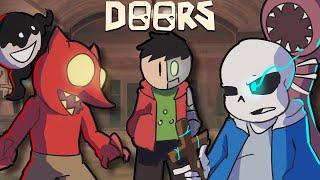 DOORS HOTEL vs CYBER (ft. SANS Undertale - Roblox)