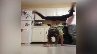 Dad Farts while Daughter Does a Handstand!! (Try not to Laugh Challenge)