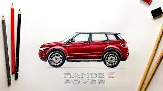 Как нарисовать машину джип Рендж Ровер | HOW TO DRAW a car Land Rover Range Rover Evoque