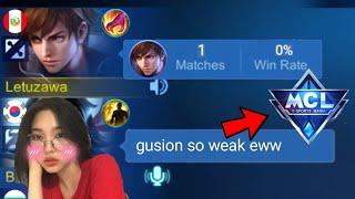 GUSION FAKE WR PRANK in MCL (pt8) & THIS GIRL INSULT MY GUSION  