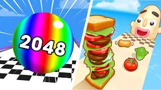 Ball Run 2048 Vs Sandwich Runner - SpeedRun Gameplay Android, iOS K9A1T3M9V6Q2