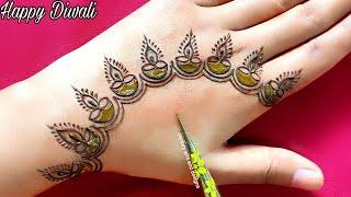 Diwali special back hand mehndi design | simple mehndi design | mehndi design | mehndi | Mehandi.