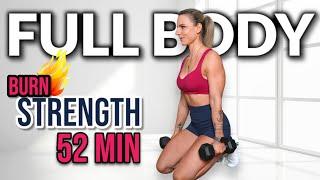 52 MIN FULL BODY  INTENSE STRENGTH & HIIT +DUMBBELLS +SETS