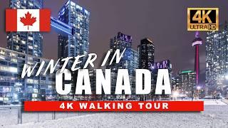 HEAVY SNOWFALL in CANADA | Winter Snow Storm   4K HDR Walking Tour