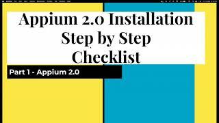 Part 1 | 2023 Appium 2.0 Complete Installation and Checklist | Latest Tutorials | Appium Java Client