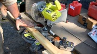 Ryobi one+ 18v cordless compact miter saw with laser “chop saw” model P551 HD video