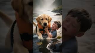 Puppy Jumps into River to Save Drowning Child #dogs #doglife #dog