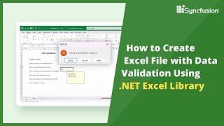 Creating Excel Files with Data Validation Using .NET Excel Library