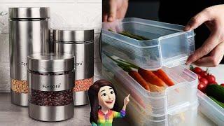 Kitchen storage container, spices jar, masala box, glass, steel pots, Amazon finds best Deals review