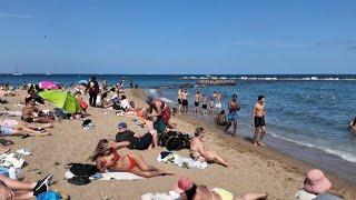 Barcelona Beach Walk Summer 2024 at Sant Miquel Beach 4K