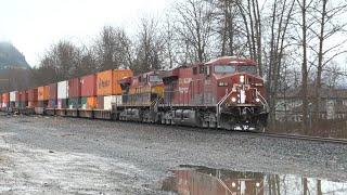 Skeena Pacific #2303 CPKC Container Train East, Mile 43.6 Shuswap Subdivision,Sicamous,BC 2025-01-08