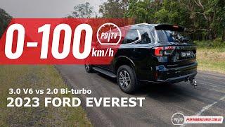 2023 Ford Everest 0-100km/h & engine sound: V6 vs 2.0 bi-turbo