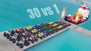 Monster Truck Tug of War Challenge – Who Will Survive?