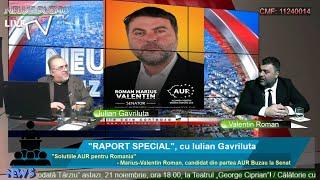 LIVE - TV NEWS BUZAU - RAPORT SPECIAL, cu Iulian Gavriluta. Oferta AUR pentru Romania - Valentin R..