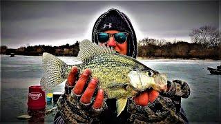 Amazing Day of ICE FISHING in Nebraska (Crappies & Bass)