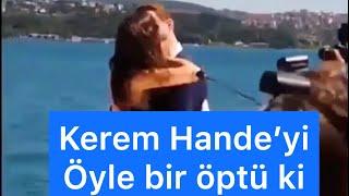 Kerem Bursin ile Hande Erçel’in ateşli öpüşme sahnesi