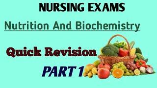 Nutrition and Biochemistry II quick revision points II For All Nursing Exams II Part 1