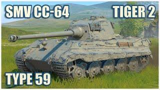 SMV CC-64, Tiger II & Type 59 • WoT Blitz Gameplay