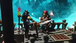 Stop Motion Jack Sparrow vs Davy Jones ( fan made ) - Mega Bloks Pirates of the Caribbean