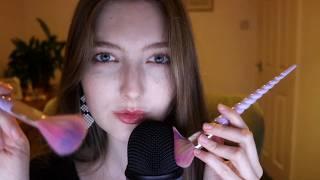 ASMR Gentle Brushing w/ Visuals, Mouth Sounds & Whispers ⭐️