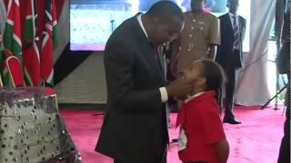 H.E Uhuru Kenyatta dances at Kenya Red Cross Society's 50th Anniversary.