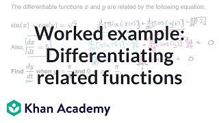 Worked example: Differentiating related functions | AP Calculus AB | Khan Academy